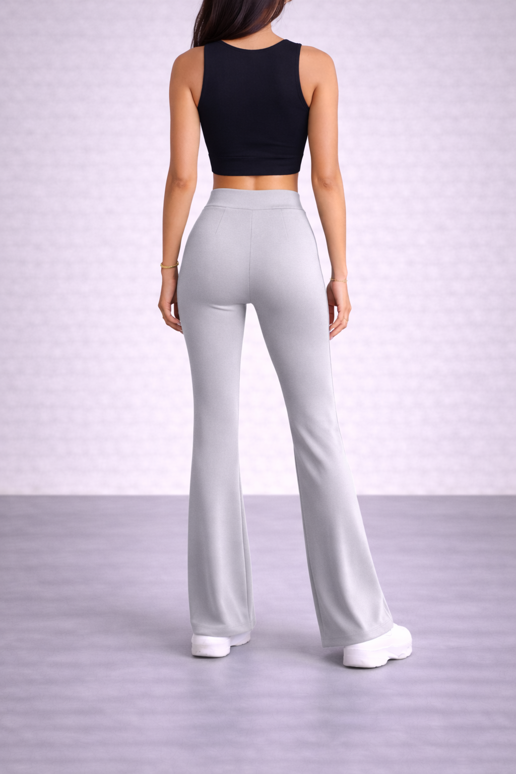 Yüksek bel toparlayıcı modal kumaş ispanyol paça tayt pantolon