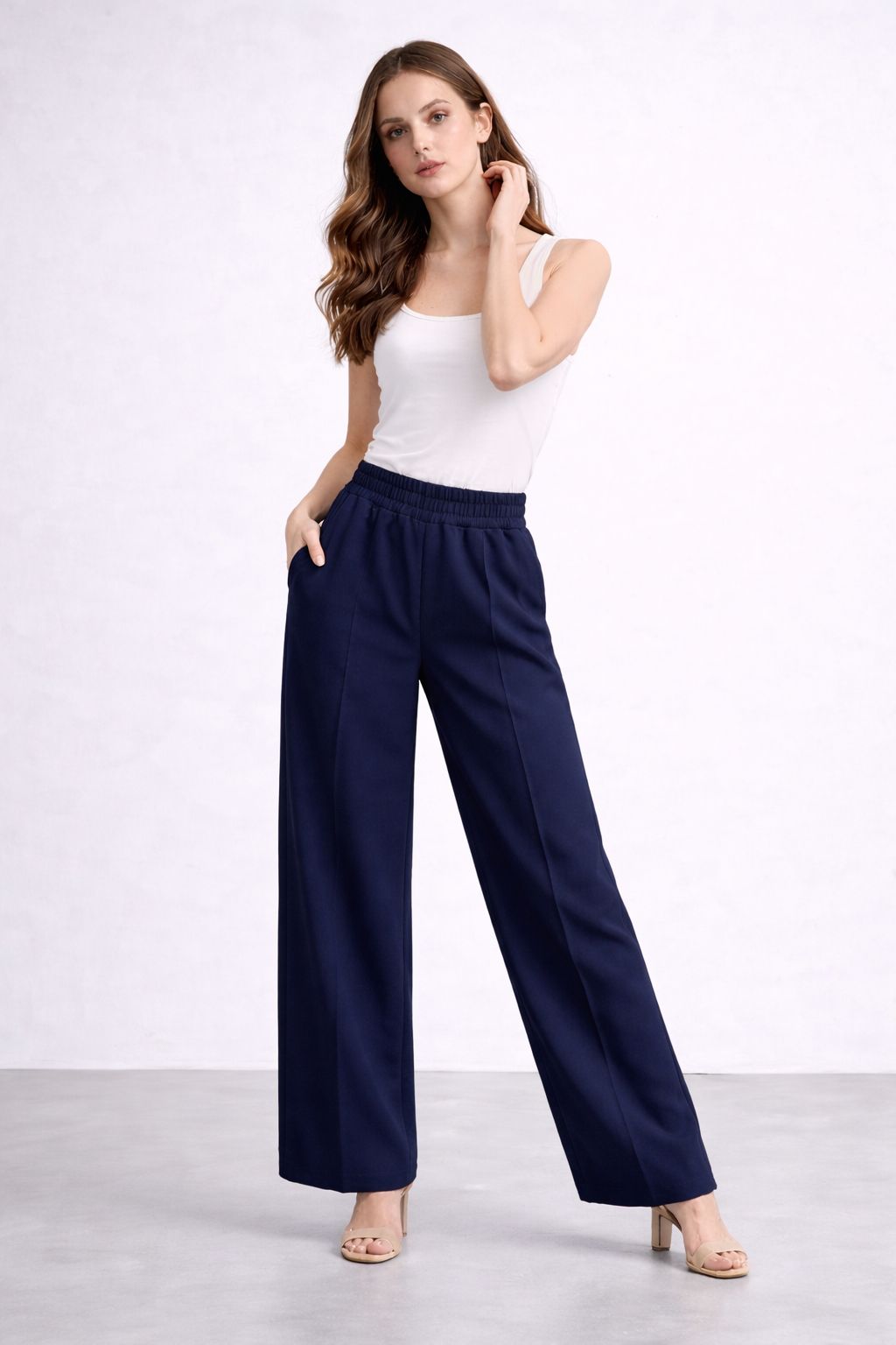 Kadın Yüksek Bel Salaş Kesim Palazzo Pantolon