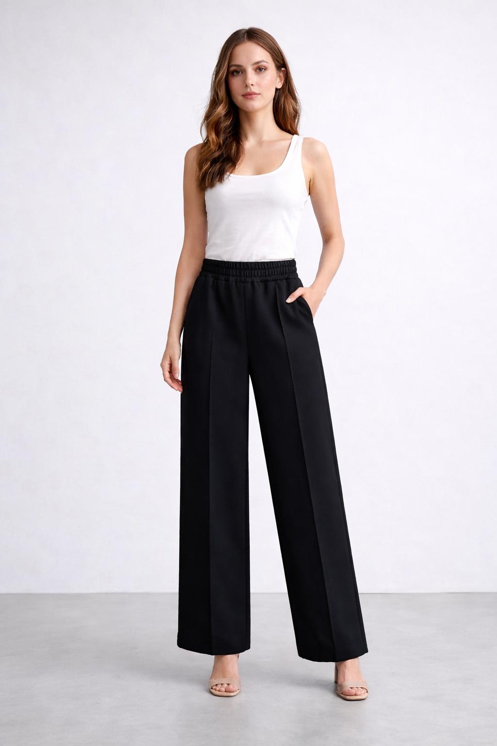 Kadın Yüksek Bel Salaş Kesim Palazzo Pantolon