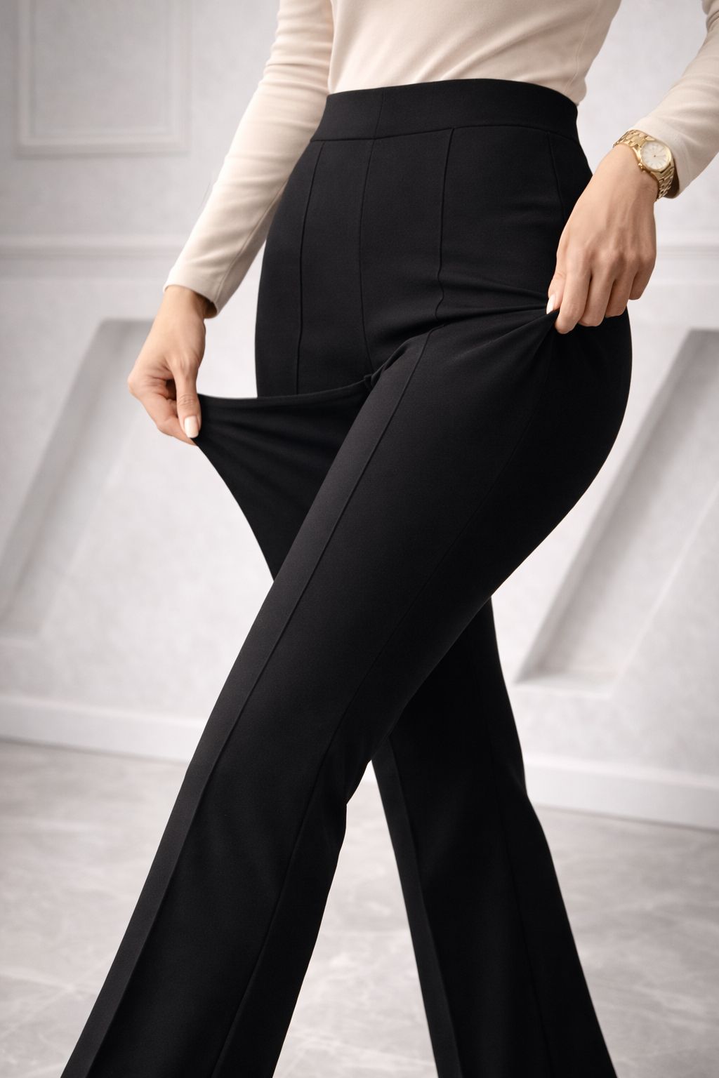 YÜKSEK BEL TOPARLAYICI İSPANYOL PAÇA TAYT PANTOLON