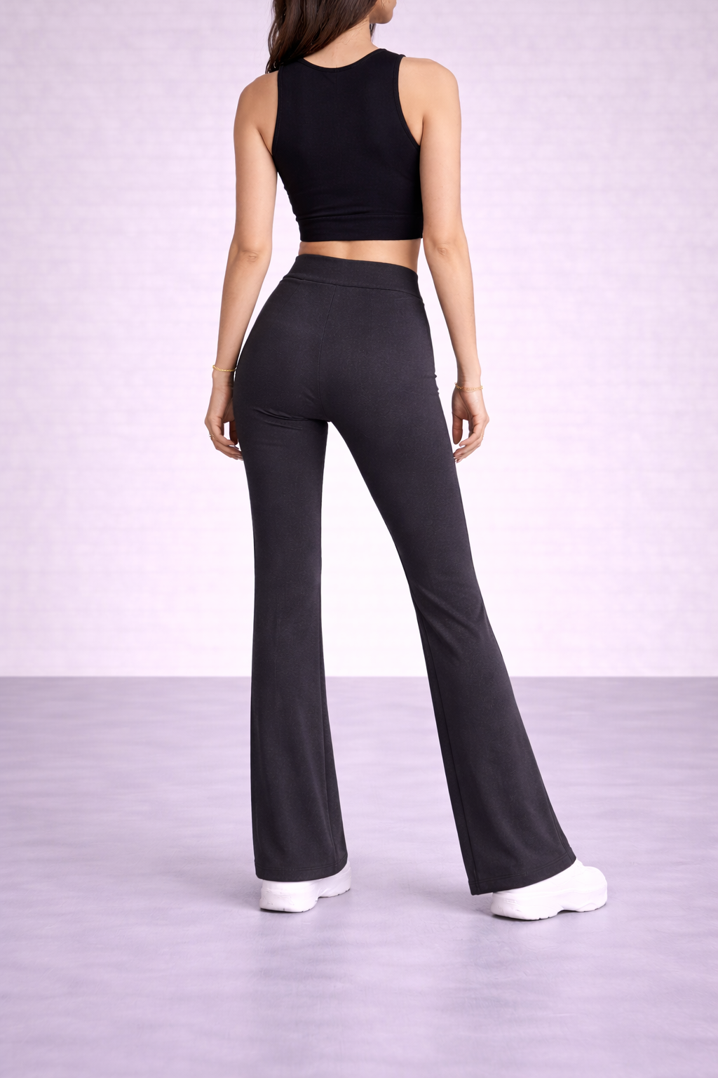 Yüksek bel toparlayıcı esnek kumaş tayt pantolon