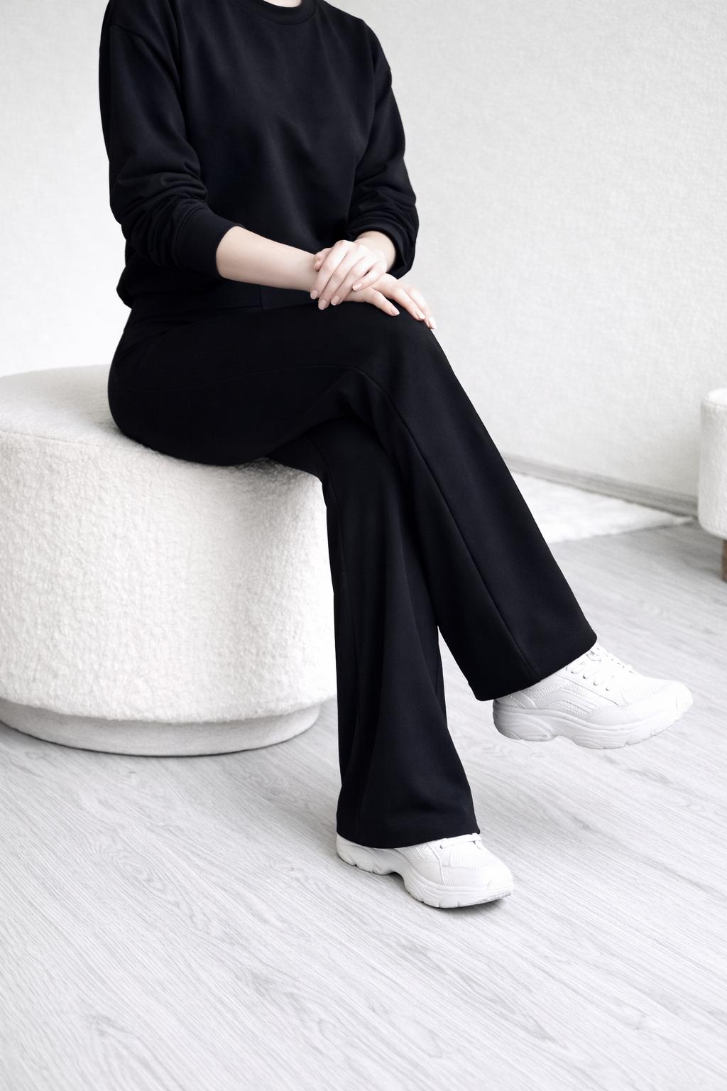 yüksek bel palazzo pantolon bel toparlayıcı fit görünüm