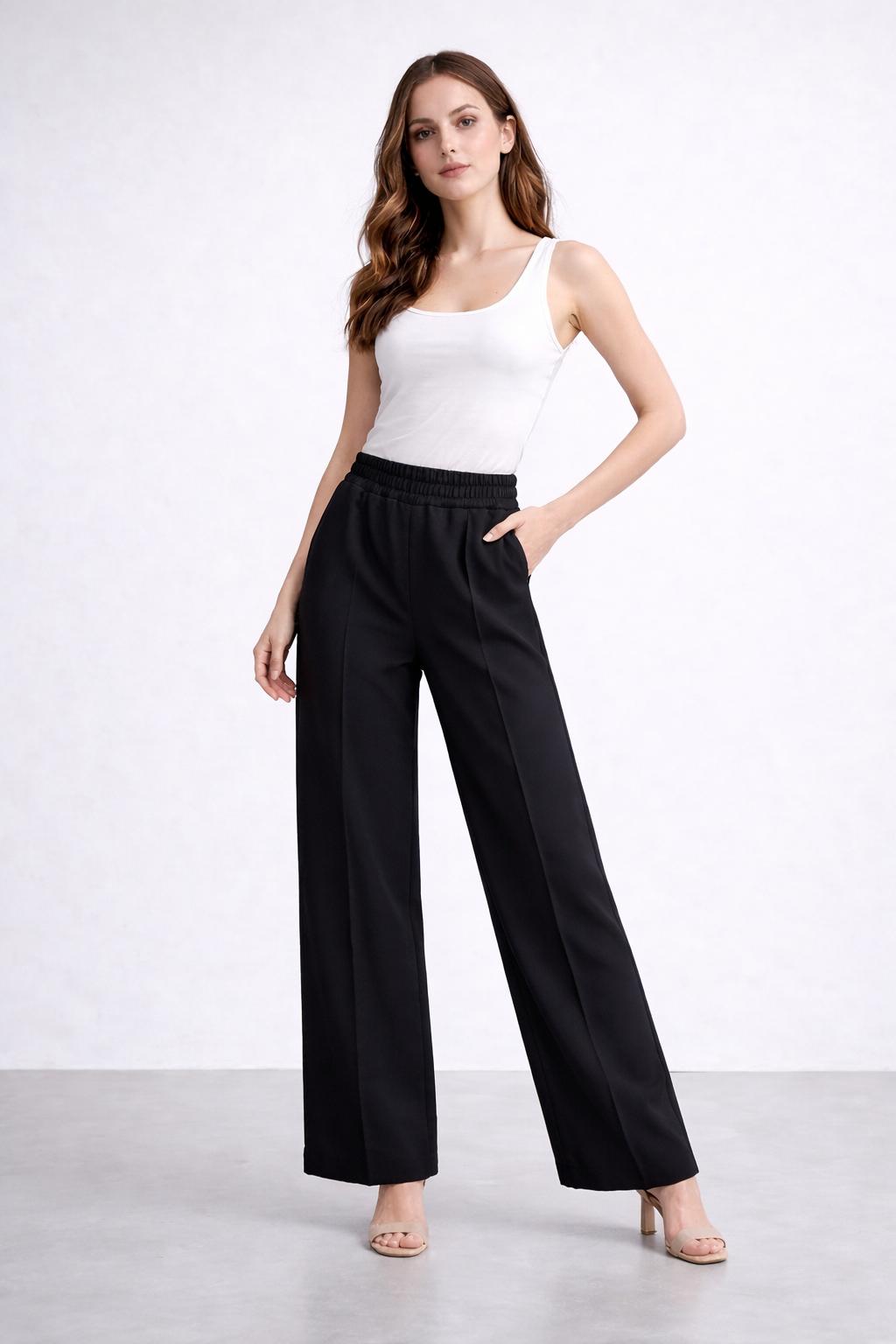 Kadın Yüksek Bel Salaş Kesim Palazzo Pantolon