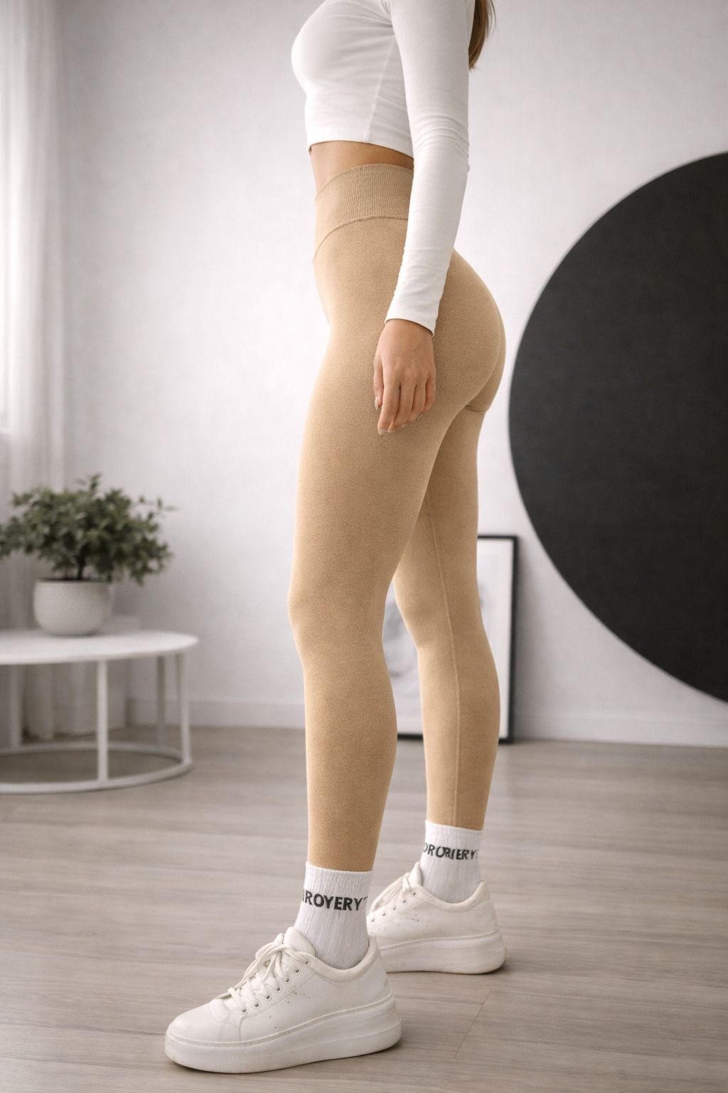 Kadın Yüksek Bel Toparlayıcı Termal Polarlı Spor Tayt