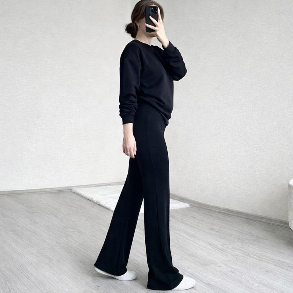 yüksek bel palazzo pantolon bel toparlayıcı fit görünüm