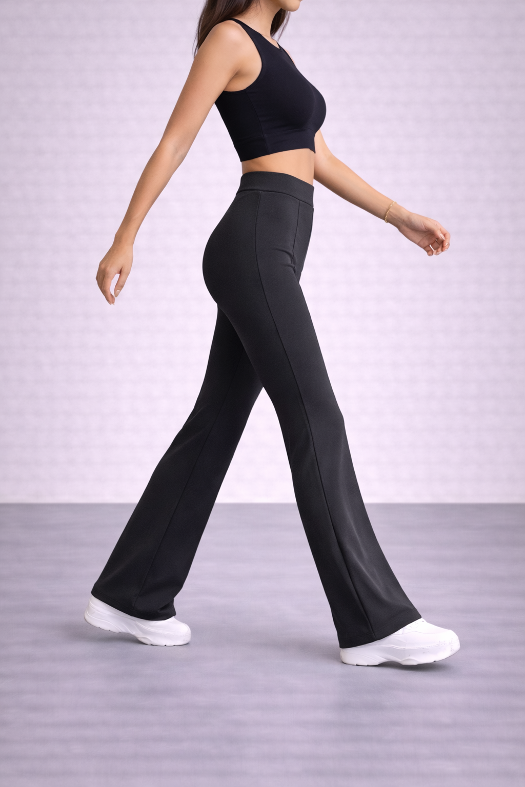 Yüksek bel toparlayıcı esnek kumaş tayt pantolon