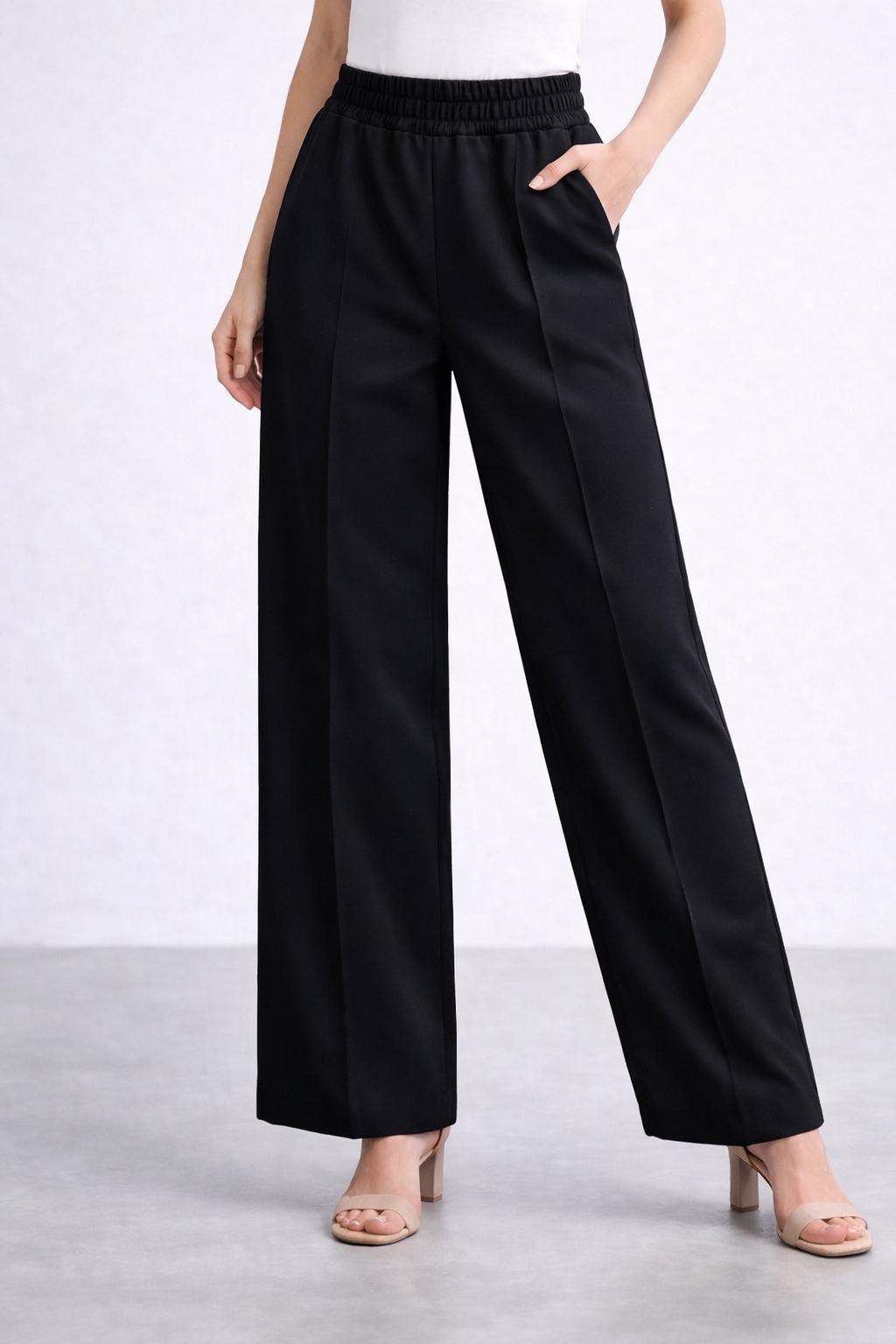 Kadın Yüksek Bel Salaş Kesim Palazzo Pantolon